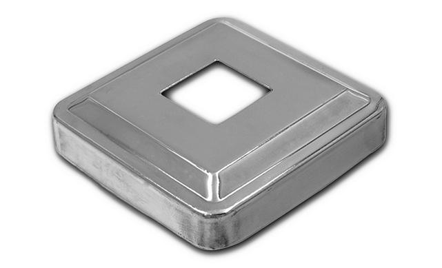 Низ стойки под трубу 20х20 мм, 66х66, высота 16 мм, полированный (AISI 304) k397