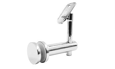 Выносной держатель поручня на стекло 8-20 мм, регулируемый, с ложементом, полированный, (AISI 304) k241-5 купить в Ростове-на-Дону