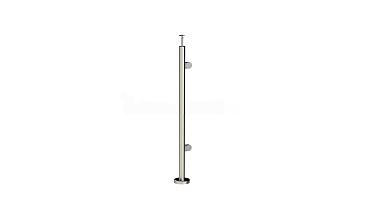 Стойка круглая Ø38.1: 2 штамп. зажимных стеклодержателя, полированная, высота 950 мм (AISI 201) k726-R купить в Ростове-на-Дону