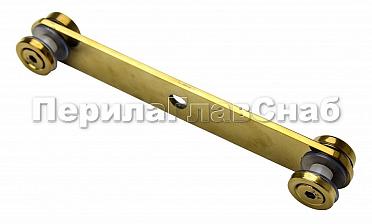 Стеклодержатель пластинчатый 3хМ8, по центрам 170х5 мм, полированный, шайбы 5 мм литые, под стекло 6-12 мм, (AISI 304), под золото Фk023-88 купить в Ростове-на-Дону