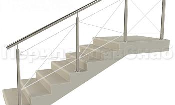 Ограждения из нержавейки. Заполнение из тросиков (нестандартная конфигурация) для крыльца в Ростове-на-Дону. Готовые проекты ПерилаГлавСнаб