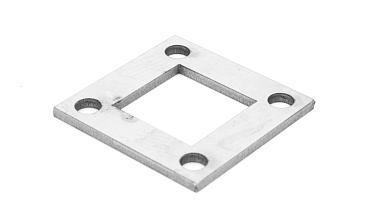 Фланец стойки 75 х75 х 5 (4,3) х AISI304, 4 отв. М10, с центральным отверстием k115-6 купить в Ростове-на-Дону