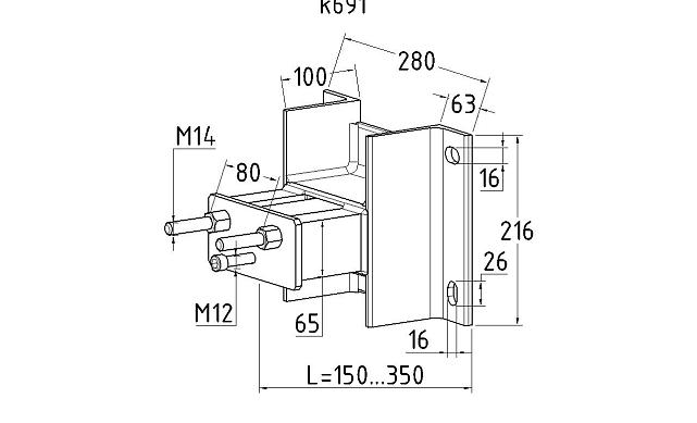 Закладной кронштейн, Ст3 (закладная) k691 2