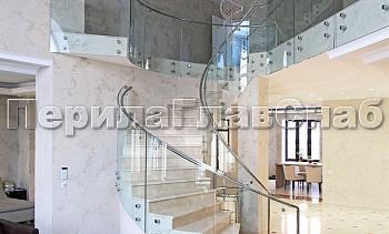 Стеклянные ограждения винтовой лестницы и баллюстрады в Ростове-на-Дону. Готовые проекты ПерилаГлавСнаб