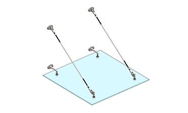 Комплект фурнитуры для козырька 1200х1200 (на вантах/тягах) k671-12-12 купить в Ростове-на-Дону