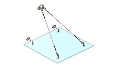 Комплект фурнитуры для козырька с двойным кронштейном стена-тяга 1200х1200 (на вантах/тягах) k671-12-12-2 купить в Ростове-на-Дону