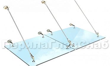 Комплект фурнитуры для козырька 1800х1800 (на вантах/тягах) k671-18-18 купить в Ростове-на-Дону