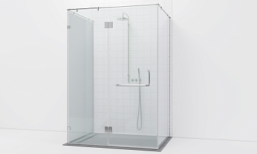 Комплект фурнитуры для душевой перегородки возле стены с дверью и глухими стеклами t571-1 купить в Ростове-на-Дону