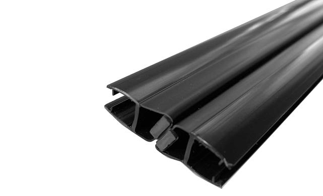 Комплект уплотнителей для стекла 8мм (2 шт.), стекло-стекло, с магнитом 135°, 2,2 м.черный непрозрачный t208 BL-U 2