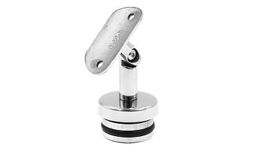 Наконечник палец с алюминиевой системой фиксации на стойке Ø42.4х1.5 мм, регулируемым ложементом под поручень Ø50.8 мм, полированный, литой, нержавеющий AISI 304 k206 купить в Ростове-на-Дону