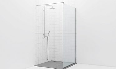 Стационарная душевая перегородка на профиле t581-1 купить в Ростове-на-Дону