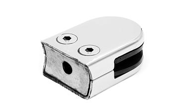 Стеклодержатель штампованный полированный под стекло 10 мм, под стойку Ø38.1 мм, (AISI 304) 40х22х53 k038-10 купить в Ростове-на-Дону