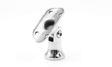 Наконечник стойки "колокольчик" на плоскость, с регулируемым ложементом под поручень Ø50.8 мм, литой, полированный, нержавеющий AISI 304, k203-3 купить в Ростове-на-Дону