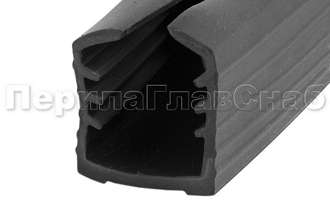 Уплотнитель в поручень с пазом 24х24 для стекла 8 мм (4+4), EPDM Фk309