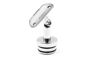 Наконечник палец с алюминиевой системой фиксации на стойке Ø38.1х1.5 мм, регулируемым ложементом под поручень Ø50.8 мм, полированный, литой, нержавеющий (AISI 304) k204 купить в Ростове-на-Дону