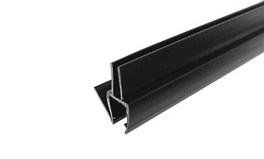Уплотнитель для стекла 8 мм, блэк ультра - непрозрачный черный, пол-стекло 2200 мм t206-2 BL-U купить в Ростове-на-Дону