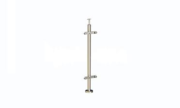 Стойка круглая  Ø38.1: 2 пластинчатых стеклодержателя, полированная, высота 950 мм (AISI 304) k729 купить в Ростове-на-Дону