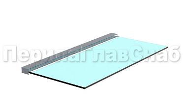 Козырек на алюминиевом профиле ,вынос до 950мм k671-100-1.2 купить в Ростове-на-Дону