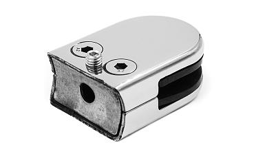 Стеклодержатель штампованный под стекло 10 мм (5+5 мм), под стойку Ø38.1 мм (39х24х55), полированный (AISI 304) k538-10 купить в Ростове-на-Дону