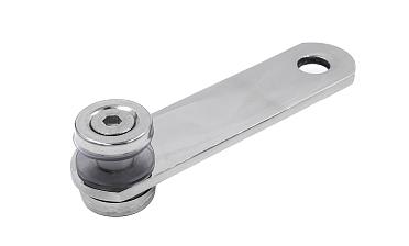 Стеклодержатель пластинчатый 2хМ8 (половинка), по центрам 85х5 мм, полированный, шайбы 5 мм штамп., под стекло 6-12 мм, (AISI 201) k047-1/2 купить в Ростове-на-Дону