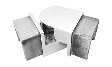 Отвод для поручня с пазом 40х40 мм, шарнирный, полир., (AISI 304) k546-2 купить в Ростове-на-Дону