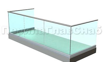 Ограждение на несущем стекле на алюминиевом профиле для балкона в Ростове-на-Дону. Готовые проекты ПерилаГлавСнаб