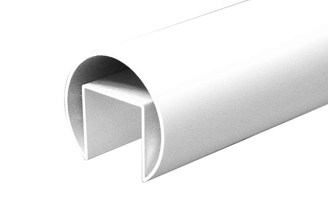 Труба  Ø42.4 мм, с пазом 24х24 мм, анодированный алюминий Фk820 AL 2