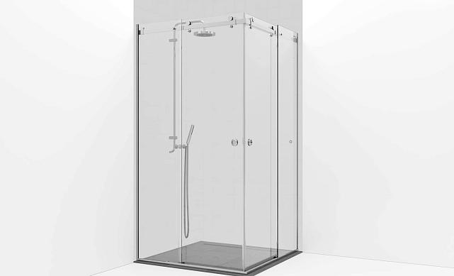 Комплект фурнитуры для раздвижной угловой душевой перегородки, две двери, на профиле t554-1