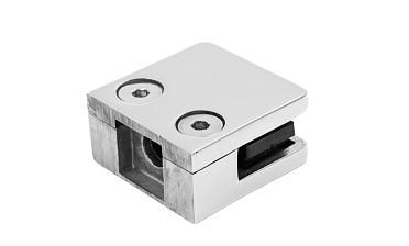 Стеклодержатель литой квадратный с вставками под стекло 8-10 мм, 4+4, на плоскость 41х22х42, полированный (AISI 304) k003-10 купить в Ростове-на-Дону