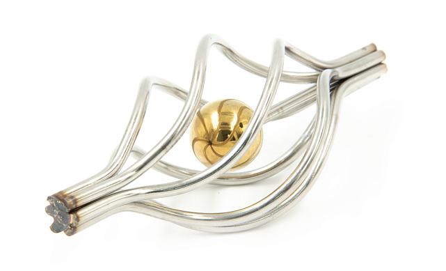 Декоративная вставка (корзинка) для стойки Ø25 мм, с золотым шаром k388-2 2