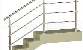 Три ригеля на держателях, круглый поручень и круглые стойки для крыльца в Ростове-на-Дону. Готовые проекты ПерилаГлавСнаб