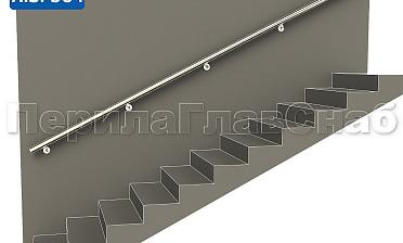 Готовый пристенный поручень с 5 держателями, длина 3700 мм (AISI 304) k730-37 купить в Ростове-на-Дону