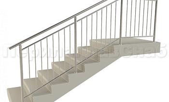 Нержавеющие ограждения для школ и детских садов с вертикальным заполнением “Частокол” - вариант №1 для крыльца в Ростове-на-Дону. Готовые проекты ПерилаГлавСнаб