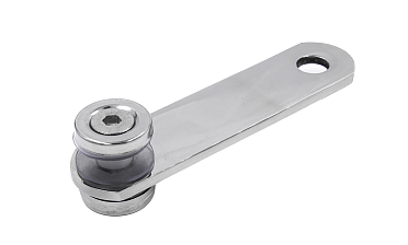 Стеклодержатель пластинчатый 2хМ8 (половинка), по центрам 85х5 мм, полированный, шайбы 5 мм штамп., под стекло 6-12 мм, (AISI 304) k023-1/2 купить в Ростове-на-Дону