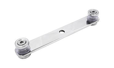 Стеклодержатель пластинчатый 3хМ8, по центрам 170х5 мм, полированный, шайбы 5 мм штамп., под стекло 6-12 мм, AISI 316 k023-8 купить в Ростове-на-Дону