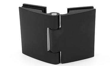 Петля для душевой кабины стекло-стекло 180°, без реза, нержавеющая сталь AISI 304, черная t313 BL купить в Ростове-на-Дону