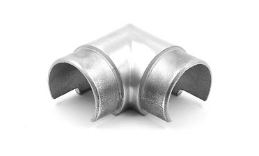 Отвод поручня с пазом Ø48.3мм, 90°, с двумя установочными кольцами, шлифованный 320Grit, (aisi 304) Фk237-2 купить в Ростове-на-Дону