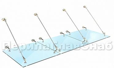 Комплект фурнитуры для козырька 1200х2800 (на вантах/тягах) k671-12-28 купить в Ростове-на-Дону