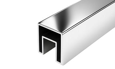 Труба 40х40 мм, с пазом 24х24, полированная 600Grit, AISI 304 k856 купить в Ростове-на-Дону