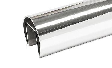 Труба AISI 304 Ø50.8 мм х 1.5 х 6м, с пазом 20х20 мм под стекло, полированная, AISI 304 k828-2 купить в Ростове-на-Дону
