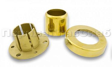 Цанга под трубу Ø38.1 мм, полированная #600, AISI 304, 3 отв. Ø7 мм, 3 отв. Ø9 мм, под золото Фk026-88 купить в Ростове-на-Дону