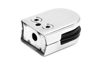 Стеклодержатель штампованный под стекло 8 мм (4+4 мм), под стойку Ø38.1 мм 40х24х54, шлифованный (AISI 304) Фk038-2 купить в Ростове-на-Дону