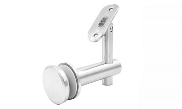 Выносной держатель поручня на стекло 8-20 мм, регулируемый, с ложементом, шлифованный, AISI 304, уценка Фk241-У купить в Ростове-на-Дону