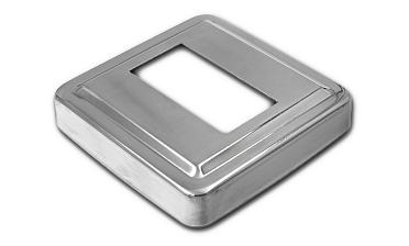 Низ стойки под трубу 50х25 мм, 84х84х0.6 мм, высота 17 мм, полированный (AISI 304) k398 купить в Ростове-на-Дону