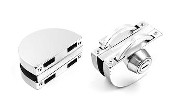 Замок для стеклянной двери с ответной частью на стекло, без вырезов, нержавеющая сталь AISI 201, полированная t109-201 PSS купить в Ростове-на-Дону