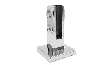 Стеклодержатель напольный 50х50х160 мм, литой, плоский, без сверления, нержавеющая сталь AISI 304, полированная k275-3 купить в Ростове-на-Дону