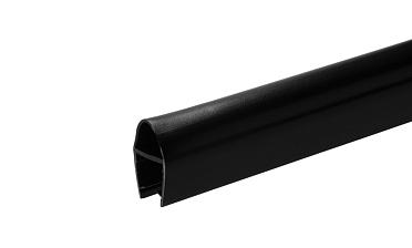 Уплотнитель для стекла 8 мм, дверь-стекло 2200 мм, непрозрачный черный t212-2 BL-U купить в Ростове-на-Дону