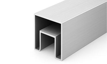 Труба 40х40 мм с пазом 24х24 под стекло, 6000 мм, алюминиевая, анодированная Фk856-3 AL купить в Ростове-на-Дону