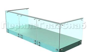 Ограждения на несущем стекле с торцевым креплением для балкона в Ростове-на-Дону. Готовые проекты ПерилаГлавСнаб