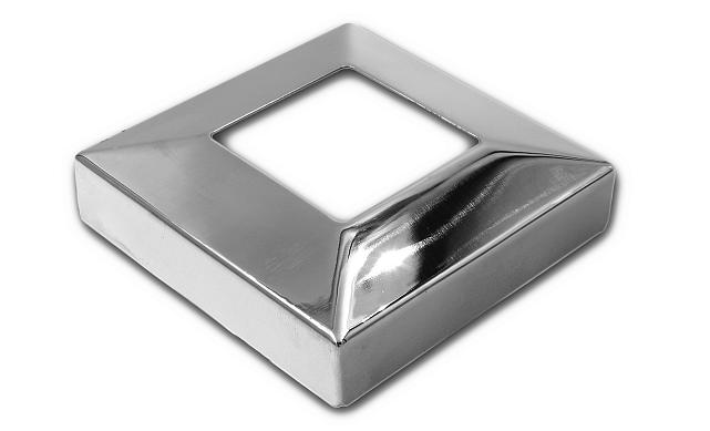 Низ стойки под трубу 40х40 мм, 82х82х0.8, высота 22 мм, полированный (AISI 304) k076